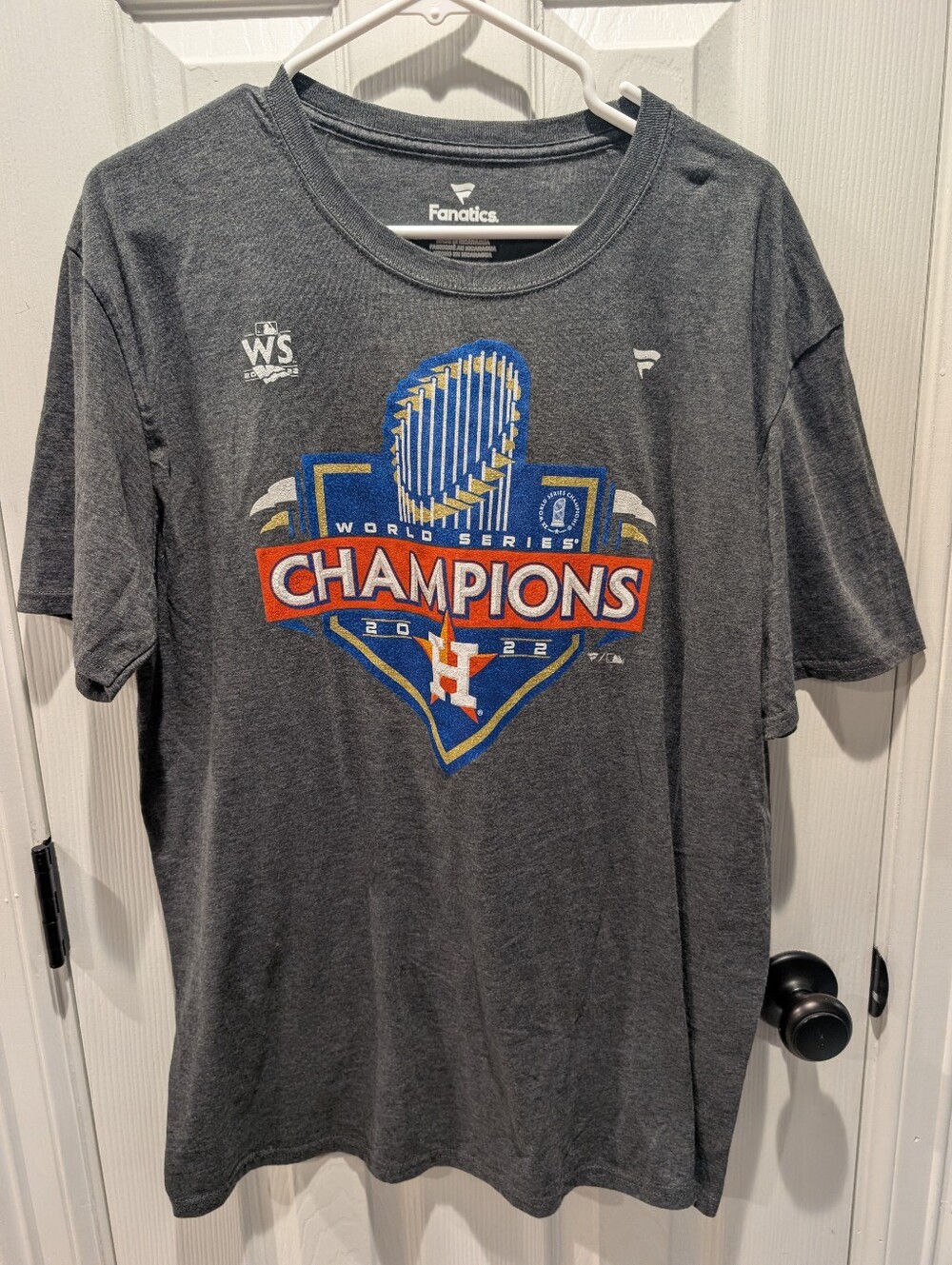 Fanatics Houston Astros Champions Tee - Gray with Blue and Orange Logo